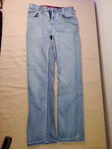 Levi's 514 Size 16 Reg 28x30 Straight Leg Blue Denim Adjustable Waist Light Wash - Picture 1 of 4