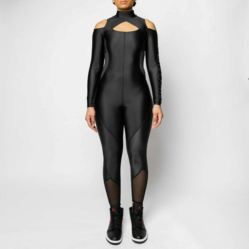 Nike Jordan Women Future Primal Catsuit Jumpsuit - DA4582 - Black 010 - XS -