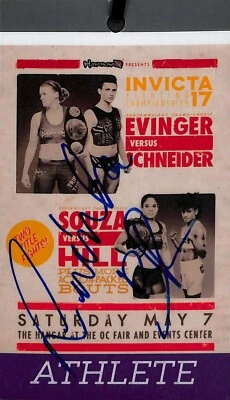 Livia Renata Souza Signed Invicta FC 17 Personal Fight Used Worn Pass PSA/DNA - Image 1 of 4