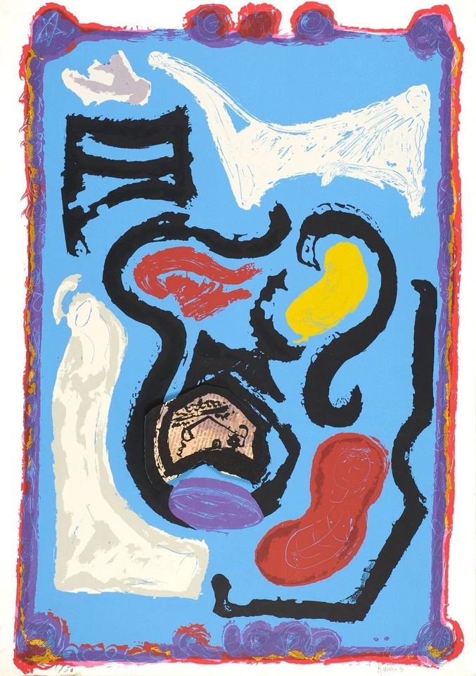 Manuel Velasco Artista Español 1991 Original Firmado a Mano Collage Serigrafía Foto 1 de 1