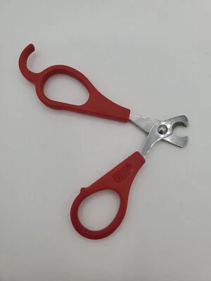 Pet Dog Cat Puppy Plastic Red Handle Grip Metal Nail Clippers Scissors 4.2" Long - Image 1 of 3