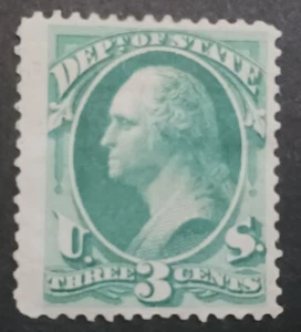 SCOTT O59 MINT H VF DEPT OF STATE OFFICIAL STAMP BRIGHT GREEN 1870-73 - Picture 1 of 1