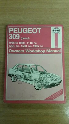 PEUGEOT 309 1986-1989 PETROL HAYNES WORKSHOP MANUAL 1266 IN A USED COND FREE P&P - Image 1 of 4