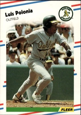 1988 Fleer #292 Luis Polonia Oakland Athletics Rookie - Image 1 of 2