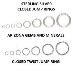 Sterling Silver .925 3mm to 12mm Closed Jump Rings in 22Ga.+ 20.5Ga+19.5Ga+18Ga - Picture 1 of 113