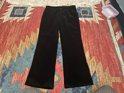 Mujer Talla 14 Lauren Jeans Co Ralph Lauren Negro Terciopelo Pantalones BONITOS Rectos Foto 1 de 2