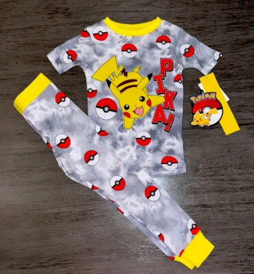 Nuevo con etiquetas Pokemon Pikachu Niños Algodón 2 piezas Pijama Pijama Conjunto Ropa de dormir talla 4 o 6 Foto 1 de 4