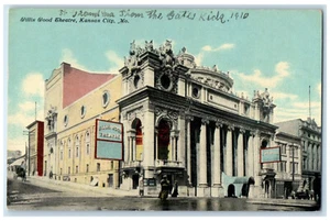 Postal antigua publicada c1910 Willis Wood Theatre Kansas City Missouri MO - Imagen 1 de 2