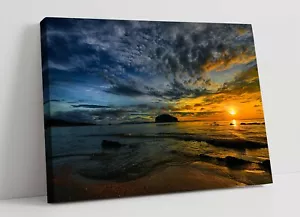 PUESTA DE SOL 11 LONA ARTE DE PARED EFECTO FLOTADOR/MARCO/IMAGEN/CARTEL IMPRESIÓN - NARANJA AZUL - Imagen 1 de 21