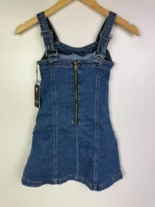 GUESS DENIM DRESS UK Size 8 Women`s Stretch Sleeveless Mid Blue - Brand New - Picture 1 of 6