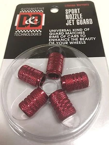 5x RED GRIP SPORT NOZZLE CAR WHEEL TIRE RIMS VALVES DUST STEMS AIR CAPS 5703R - Picture 1 of 2