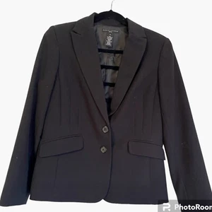 Apostrophe Women’s Two Button Blazer Jacket Black With Faux pockets Sz 12 Petite - Picture 1 of 4
