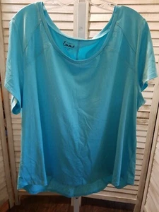 Simply Emma Damen Bluse Größe 1X Blau Kurzarm Spitze Stretch Leicht  - Bild 1 von 11
