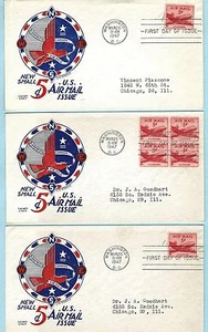CV55 F.D.C. Air Mail  S.C.# C-33 1 block of 4, 2 singles Cacheted Staehle - Picture 1 of 2