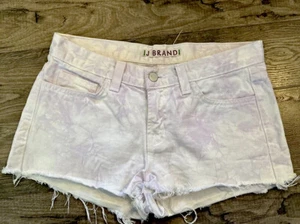 J BRAND Tie-Dye Wash Cut-Off Shorts Light Lavender Pink Size 26 - Picture 1 of 3