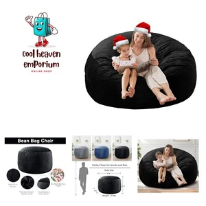 Large Bean Bag Chair for Adults/Kids with Filling, 4 ft Memory Foam Bean Bag ... - Picture 1 of 8