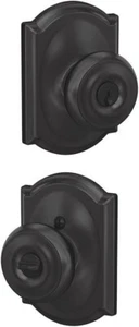 (Lot of 6) Schlage Georgian Keyed Entry Door Knob F51A GEO 622 CAM Matte Black - Picture 1 of 1