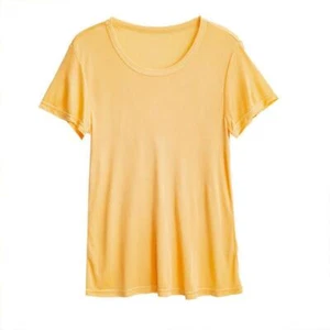 Women's Silk T-Shirt Loose Button Down Short Sleeve Office Blouses KT3S156 - Picture 1 of 16