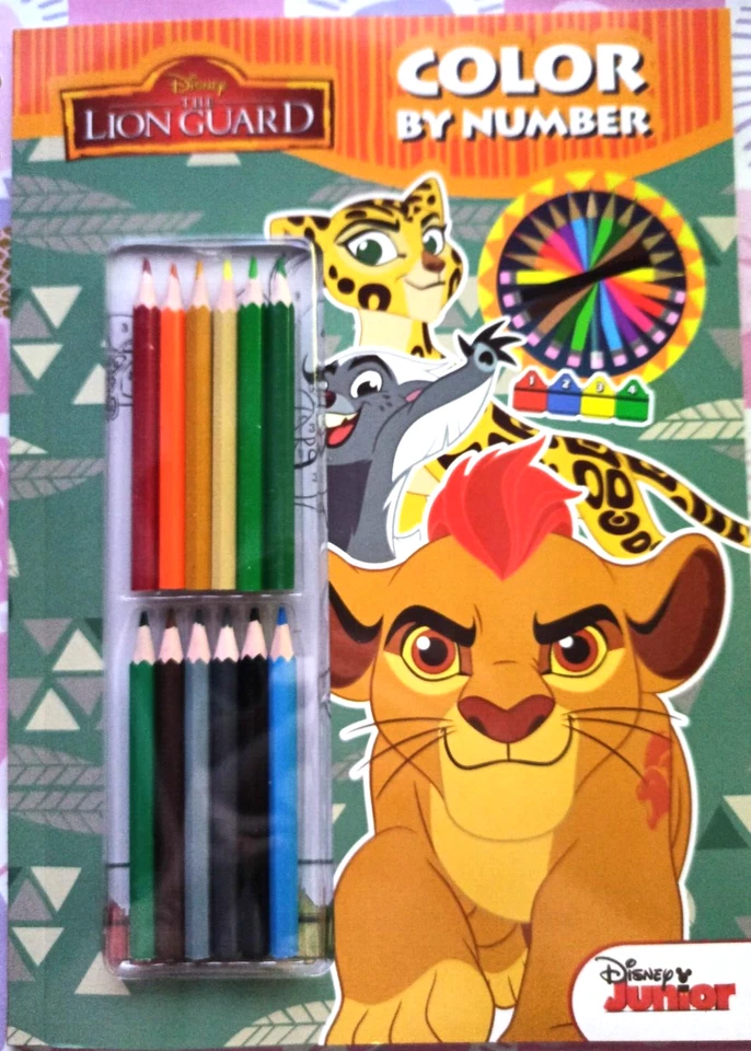 MARKENLOS Malbuch Malen nach Zahlen Disney The Loin Guard + 12 Stifte für Kinder