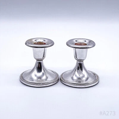 2er Set Vintage Portacandela un Braccio per Candele Lunghe, Color Argento 8x7cm - Immagine 1 di 4