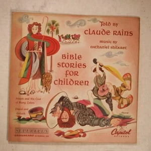 CLAUDE RAINS / BIBLE STORIES / CAPITOL 92 / CHILD’S 2 X 78 RPM RECORD & PIX SLV - Picture 1 of 7