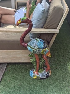 Flamingo Talavera Home Decor & Garden Art | Gorgeous Handmade Talavera Flamingo - Picture 1 of 8