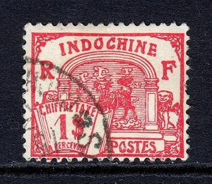 INDOCHINA — SCOTT J56 — 1927 1pi DRAGON OF ANNAM POSTAGE DUE — USED — SCV $20 - Picture 1 of 2