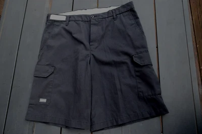 Mens UNIFIRST Shorts Flat Front Softwill Black Cargo Twill Uniform Short 36X - Image 1 of 4