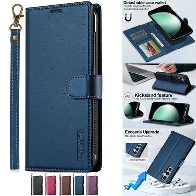 Removable Leather Flip Wallet Case Cover For Samsung A17 A56 A36 A16 A55 A54 A35 - Image 1 of 4