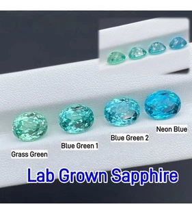 Top Lab Grown Paraiba Sapphire Oval for Jewelry Ring Selectable AGL Certificate - Picture 1 of 10