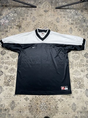 Vintage Nike Team Soccer Jersey Men XL White Black Made in USA 90s Sport Goalie - Image 1 of 4