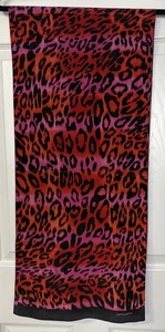 Cynthia Rowley Rectangle Scarf 14”x60” Multicolor Animal Print Chic Colorful Fun - Picture 1 of 7