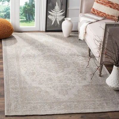 Classic Vintage Collection Area Rug - 5' x 8', Beige, Oriental Medallion Cott... - Image 1 of 4