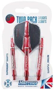 Harrows Twin Pack Dart Flight/Shafts Red Red - Picture 1 of 1