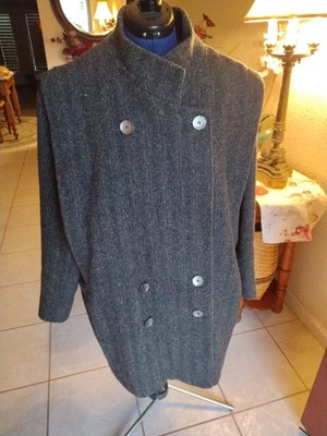 Abrigo Mujer Junior Colony 100% Lana Doble Pecho XL Tweed Hueso Arenque  Foto 1 de 4