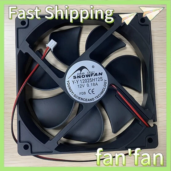 Y-Y12025H12S 1PCE Nuovo SNOWFAN Y-Y12025H12S Ventola di Raffreddamento 12025 12V 0.18A 12CM 2Pin - Immagine 1 di 1