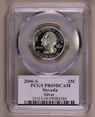 2006-S Nevada Silver Quarter PCGS PR69DCAM ***RARE ORIGINAL COIN*** - Image 1 of 4