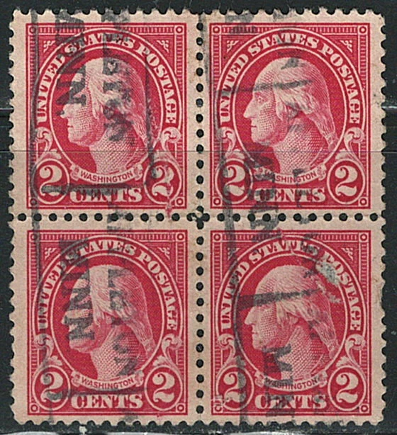US Year of 1923 Block of 4 old Stamp,Scott#554 , (used) - Image 1 of 1