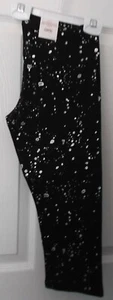 GIRLS SO BLACK WITH SILVER CAPRI LEGGINGS - SIZE MEDIUM (12) - NEW WITH TAGS - Picture 1 of 5