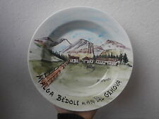 Dish Ceramics Malga Bedole Val Genova Hand Painted Handpainted Ceramic