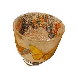 Vintage 70s Libbey Monarch Stacking Butterfly Lowball Glass - Picture 1 of 5