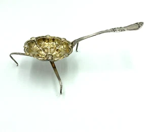 Antik Jugendstil echt Silber Teesieb mit Vergoldung Schweden um 1900 - Bild 1 von 9