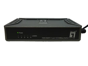 LevelOne 5-port Switch 10/100Mbps FSW-0508TX mit Magnetfüßen (inkl. Netzteil) - Bild 1 von 7