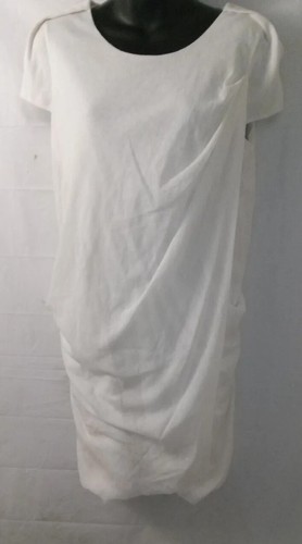 OFF WHITE Abito asimmetrico midi senza maniche VIVIENNE TAM bianco sporco grande L