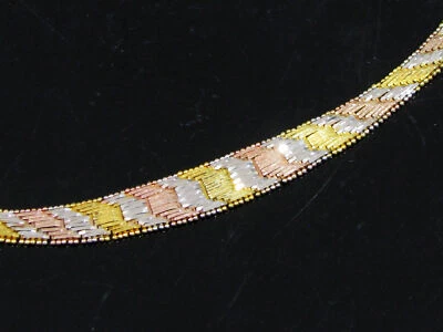 BRAZALETE TEJIDO MILOR ITALIA TRICOLOR PLATA ESTERLINA Y DORADO Foto 1 de 4