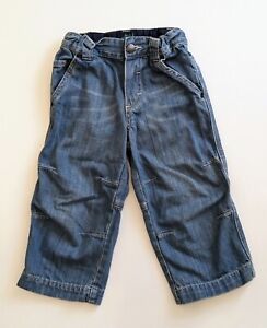 Mini Boden Toddler Boys Straight Wide Leg Jeans Pants Size 2-3Y Adj Waist 2T 3T