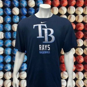 Nike Authentic Dri Fit Tampa Bay Rays Blau Weiß Kurzarm Shirt Größe XXL 2XL - Bild 1 von 10