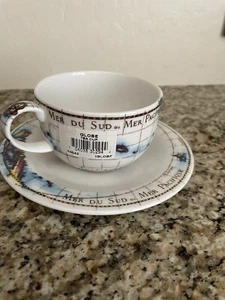 Globe Teacup & Saucer By Paul Cardew - Picture 1 of 2