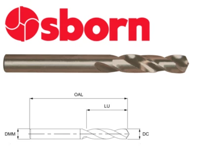 EUROPA TOOL / OSBORN 10mm COBALT STUB DRILL BIT HEAVY DUTY HSSCo8 EUROPA TOOL OSBORN 8205021000 P133