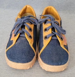 Vintage DDR Denim-Sneaker Jeans Schuhe blau/beige Germina intra ® Gr.39 26cm - Bild 1 von 7
